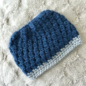 Handmade Crochet Ponytail Messy-Bun Beanie Hat